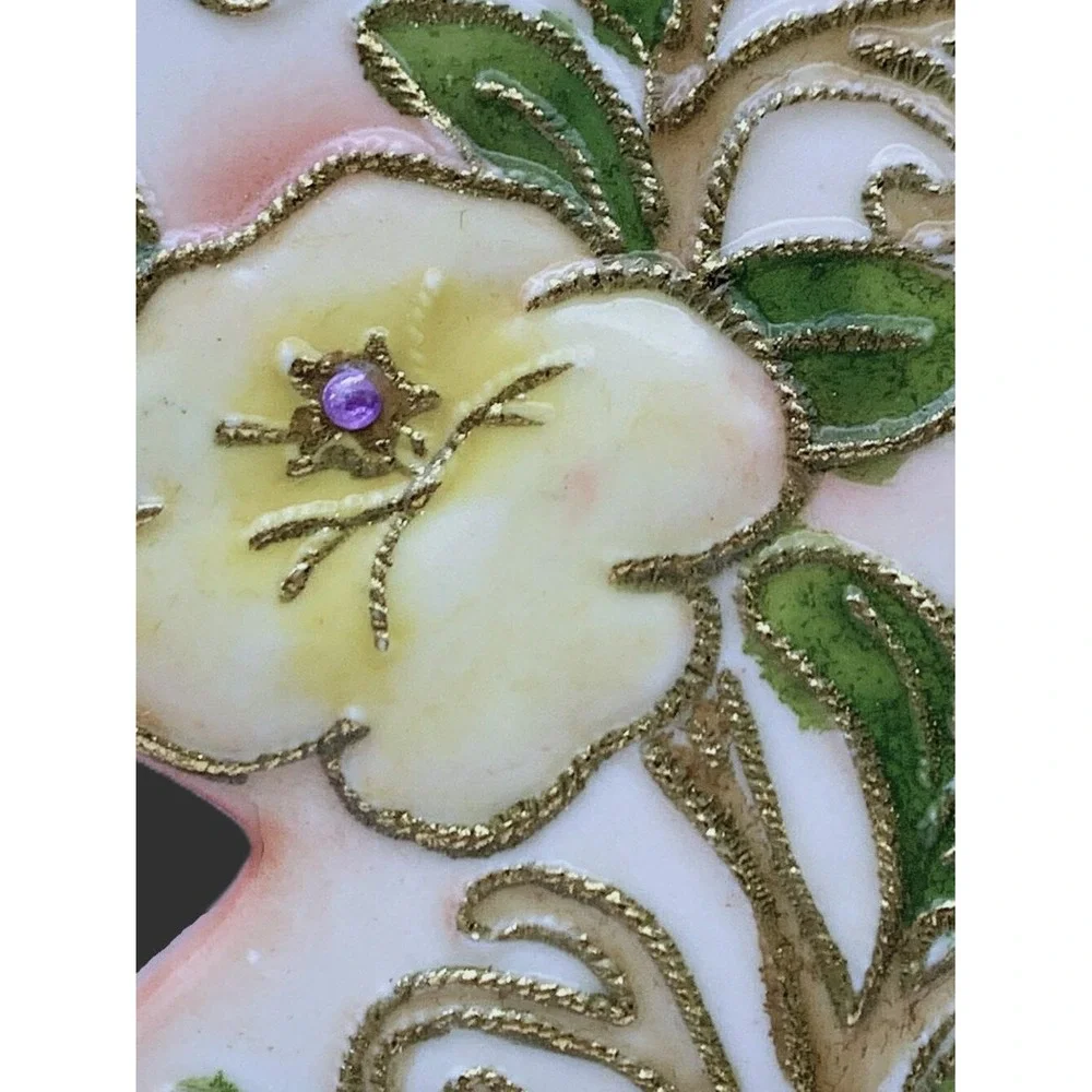 1915 Butterfly Shape‎ Nippon Gold Cloisonne Enameled Jewelry Trinket Box